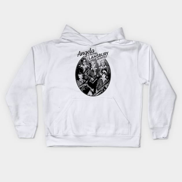 Angela and the Royal Lansbury Quintet (Angela Lansbury Band Shirt) Kids Hoodie by UselessRob